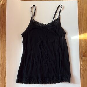 Elle Black Lace Trim Cami Top